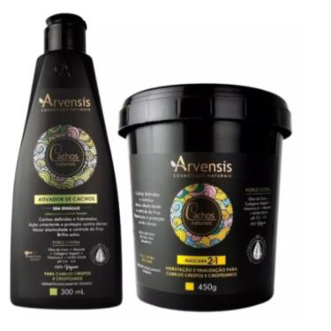 Imagem de Kit Arvensis Cachos Ativador Crespo 300ml + Máscara 2x1 450g