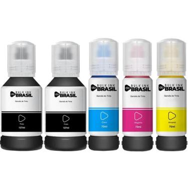 Imagem de Kit 5 Tintas Para Epson L4160 L4150 T504 L6171 L6161 L6191 - Bulk Ink 