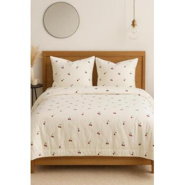 Imagem de Kit Colcha Cobre Leito Casal/Queen 3 Peças 150 Fios Algodão Misto Cere