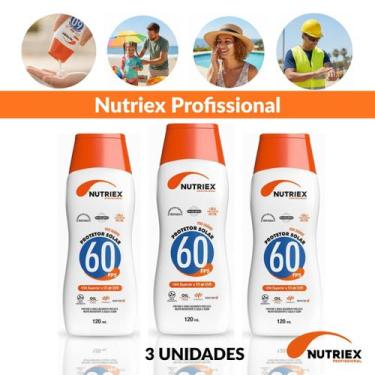 Imagem de 3 Unid Protetor Solar Nutriex Fps60 Alta Proteção 120ml