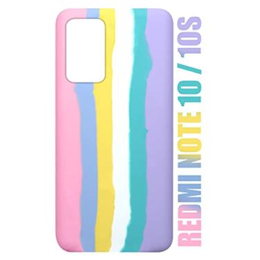 Imagem de Capa Capinha Case Silicone Aveludada Arco-íris Candy Redmi Note 10 4G 10S 6.43