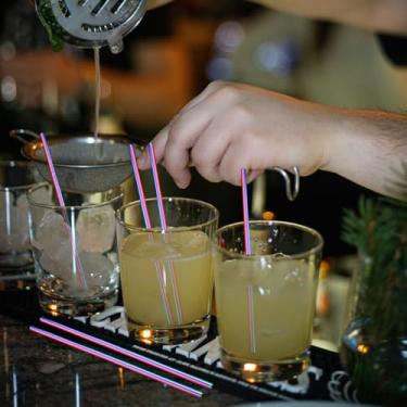 Imagem de Canudos coloridos de aço inoxidável, canudo reutilizável de 17 cm com escova de limpeza, adequado para bebidas, sucos, chá (6 lisos / 1 escova)