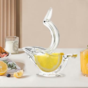 Imagem de Espremedor de limão manual transparente, espremedor de fatia de limão de plástico, suco de mão em forma de pássaro para laranja