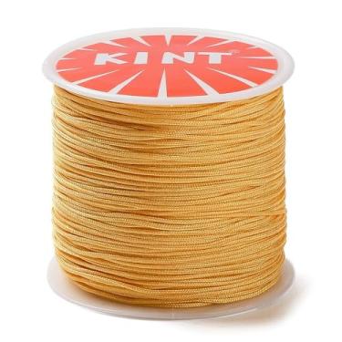 Imagem de Cordão de nylon 45 m para pulseiras, fio de nylon de 0,8 mm, fio de nó chinês para pulseira trançada faça você mesmo, colar de miçangas, artesanato em macramê, laranja