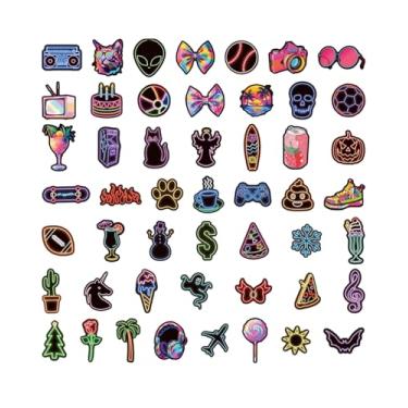 Imagem de 50 peças de adesivos neon legais, adesivos de vinil à prova d'água para laptop, caderno de diário de skate, copo de telefone de computador, bagagem de guitarra LCC74-03