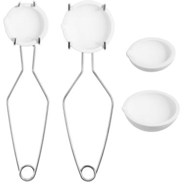 Imagem de KAILIKETIY Conjunto de cadinhos de fundição de joias, kit de 3 peças, pinças, cadinhos de quartzo para derreter joias de metal e fundição