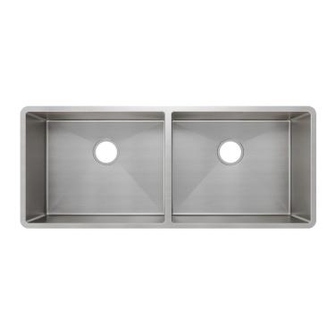 Imagem de Cuba Dupla Mekal Linha Retta Lr-50/50 102x40 Aço Escovado