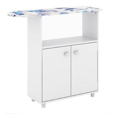Imagem de Balcão com Tábua de Passar 2 Portas Tecno Mobili, Branco 90 cm