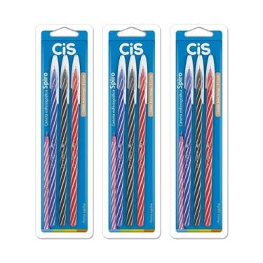 Imagem de Caneta esferográfica Spiro CIS 0.7mm 3 cores Kit 3 blister