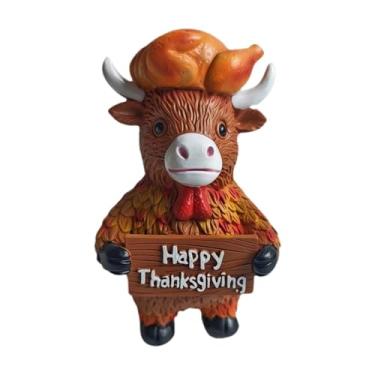 Imagem de KiBcsLic Estatueta de Vaca Fofa, Estátua de Vaca, Decoração para Jardim de Fadas, Enfeite de Mesa, Escultura de Gado Natalino para Uso Interno e Externo, Mesa, 5x6.5x10cm