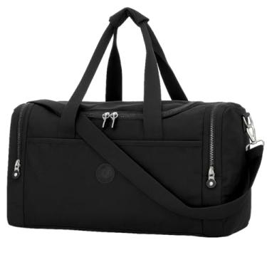 Imagem de Bolsa Mala De Mão Grande Impermeável Para Viagem Academia Bordo10kg Resistente Com Alça Transversal Reforçada Esportiva Fitness Mochila Feminina Masculina Unissex (Preto)