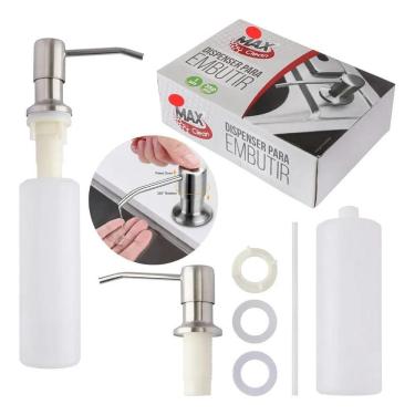 Imagem de 2X Dispenser Detergente Embutido Pia Porta Sabonete Liquido