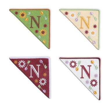 Imagem de TenDawn Marca de canto bordada personalizada, pacote com 4, canto de marcador de página de feltro inicial, presente para amantes de livros