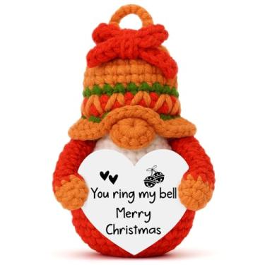 Imagem de YUEYUQIU Romântico para ela, decoração de gnomo de sino de crochê feito à mão, presentes sentimentais engraçados para namorada, namorado, esposa, marido, casais fofos, Natal
