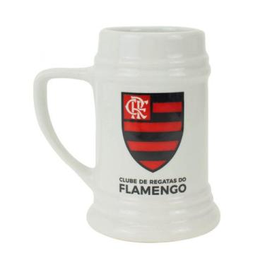 Imagem de Caneca Branca Porcelana 500ml Flamengo  Escudo Oficial RubroNegro - mi