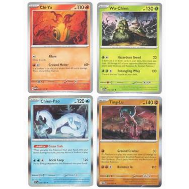 Imagem de Wo-Chien Chien-Pao Ting-Lu Chi-Yu Scarlet Violet Legendary Pokemon 4 Card Lot Surging Sparks 015/191
