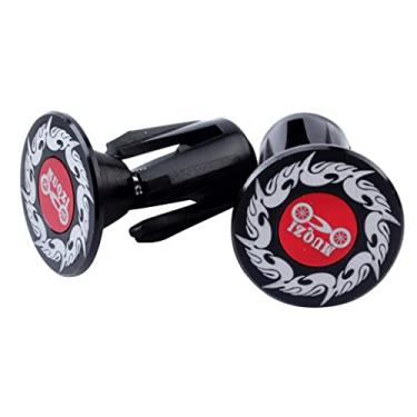 Imagem de Plugues universais de liga de alumínio para guidão de bicicleta - rolhas de peso para manoplas de guidão de estrada - Serve para diâmetro interno do guidão 17-21,7 mm - 1 par - preto e vermelho