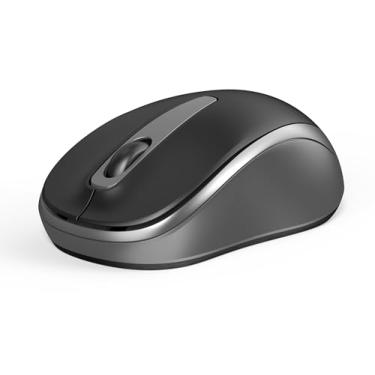 Imagem de GlowarcPro Mouse sem fio, mouse silencioso de viagem pequeno com USB, 2400 DPI, mouse de computador portátil silencioso de 2,4 GHz para Chromebook, Notebook - Preto