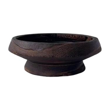 Imagem de LCSVCCXA Suporte de madeira pequeno com pedestal para exibir plantas e outros objetos decorativos. Bandeja multifuncional para banheiro e casa, CafÉ