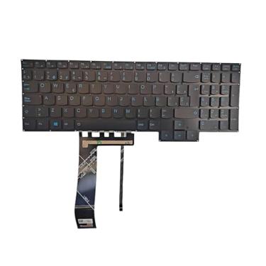 Imagem de Teclado espanhol latino para Lenovo Ideapad Gaming 3-15ARH05 3-15IMH05 3-15ACH05 3-15ACH6 3-15IHU6, Legion 5-15ACH6 5-15ACH6A, Legion 5 Pro-16ACH6 Pro-16ITH6 Teclado retroiluminado (azul
