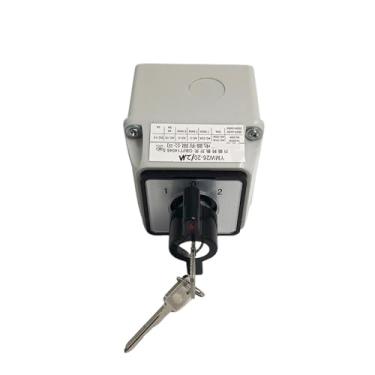 Imagem de Interruptor de came YMW26-20/2MS com caixa protetora 3 posições de troca rotativa 8 terminais parafusos prata contato LW26