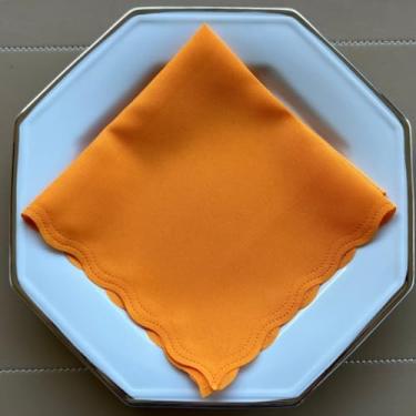 Imagem de Guardanapo de Tecido Oxford Kit 100 Acabamento a Laser 33 x 33 CM Mesa Posta (Abóbora)