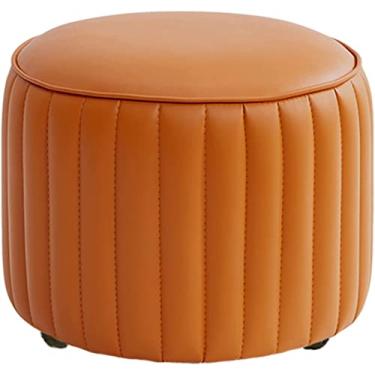 Imagem de SENNIAN Espreguiçadeira de poliuretano redonda estofada, sala de estar, quarto, assento de descanso de sofá, cadeira de mudança, banco de sapato, altura 26 cm, 29 cm, 30 cm