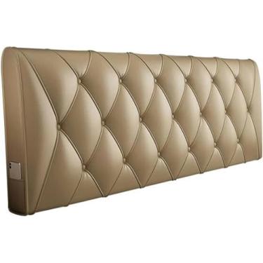 Imagem de Almofada para cabeceira, encosto, quarto, cabeceira, suporte reforçado, couro sintético, leitura, dupla cunha, capa removível para cama de dia e beliche