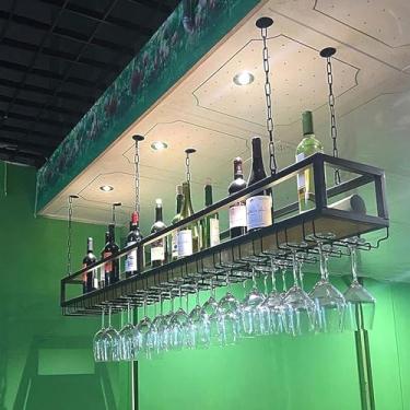 Imagem de Prateleira de bar de cozinha industrial Suporte de garrafa de vinho montado na parede, prateleiras de armazenamento flutuantes para plantas, suporte de flores, prateleiras de armazenamento para