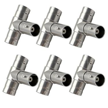 Imagem de Ulightfire Divisor BNC 1 fêmea para 2 acopladores fêmeas, adaptador de plugue BNC de 3 vias, conector coaxial em forma de T 1 em 2 saídas para antena, CCTV, DVR, câmera, pacote com 6