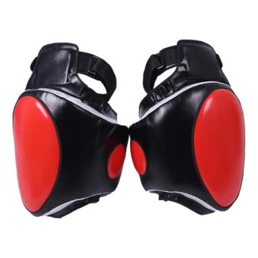 Imagem de Pegciuho Protetor de Coxa Respirável em EVA para Chutes E Pernas em Esportes Como Kickboxing E Taekwondo, Preto Vermelho, Tamanho real