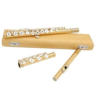 Imagem de Flauta Estilo Francês Prata Chapeamento Chaves 85 Ouro e Liga de Cobre Material C Tone Flauta Flautas