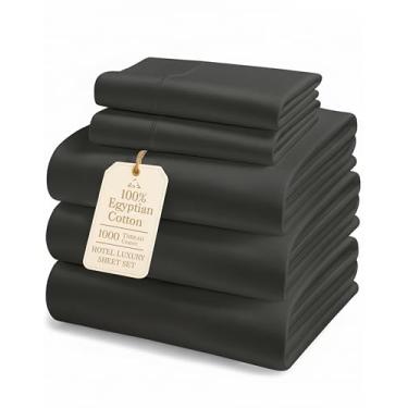 Imagem de LANE LINEN Lençóis de cama king size divididos 1000% algodão egípcio 1000TC para camas ajustáveis - Lençol King com bolso extra profundo com costuras reforçadas totalmente elásticas, sem fiapos