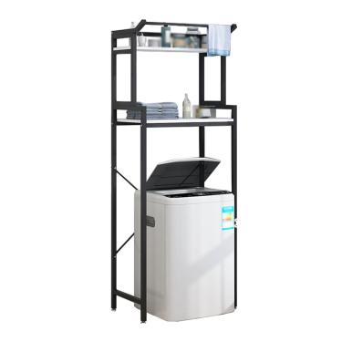 Imagem de SPXMQSS Unidade de armazenamento para máquina de lavar, estante sobre vaso sanitário, prateleira sobre vaso sanitário rack de armazenamento de banheiro de 2/3 camadas, economia de espaço independente