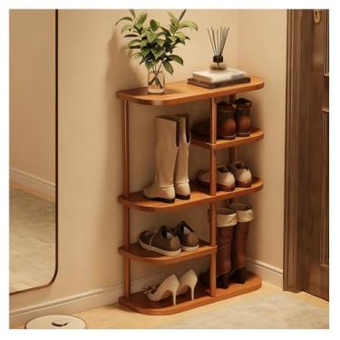 Imagem de SPXMQSS Sapateira, organizador de sapatos de 4/5/6 níveis para entrada, armário de sapatos estreito vertical para 6 a 10 pares para entrada, sala de estar, quarto, 5 níveis 56 x 19,5 x 65 cm