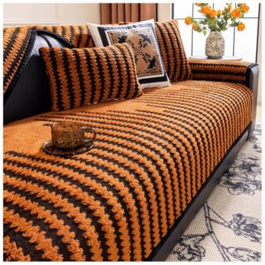 Imagem de SPXMQSS Capas de sofá para sofá seccional, protetor de móveis, capas de sofá de pelúcia grossas, macias, capas de almofada laváveis, universais, antiderrapantes em forma de L, 110 x 110 cm