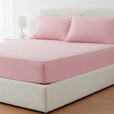 Imagem de Jogo De Lençol Elástico Casal King Box 3 Peças Algodão Percal - Bella 