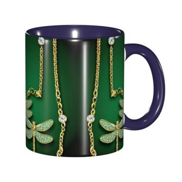 Imagem de Zeraoke Jewel Dragonfly Print Canecas de café criativas, personalizadas, presente para família, tamanho de 325 ml, unissex