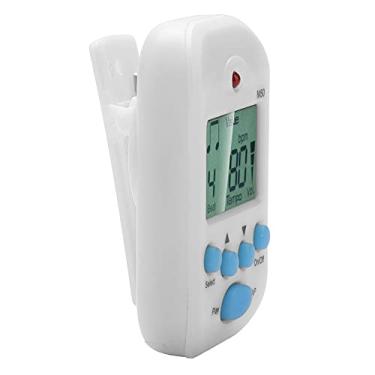 Imagem de Matybobe Saída de fone de ouvido mini digital M50 Metrônomo de canal duplo para guitarristas (branco)