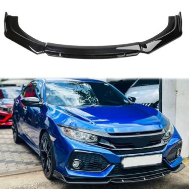 Imagem de Kit universal de para-choques dianteiros para carroçaria, divisor de queixo, compatível com Nissan Sentra AcuraTLX Civic Subaru WRX Divisor Proteção Spoiler Air Dam (preto-preto)