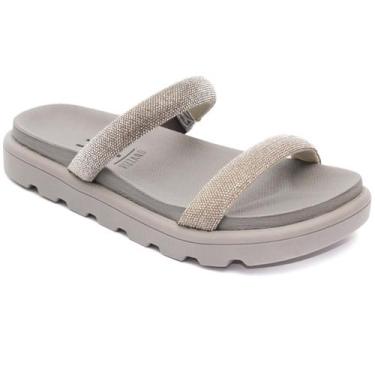 Imagem de Papete Vizzano Feminina Strass Brilho Tratorada Original, Cinza, 37