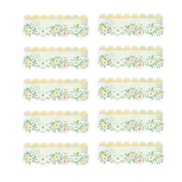 Imagem de 10 folhas de adesivos de renda PET para scrapbooking, adesivos decorativos DIY românticos, suprimentos de artesanato para diário, agenda, álbum