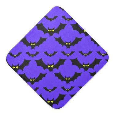 Imagem de Burbuja Toalha de banho de bebê Cartoon Bats - Toalha com capuz de musselina macia e absorvente para recém-nascidos, 76 x 76 cm