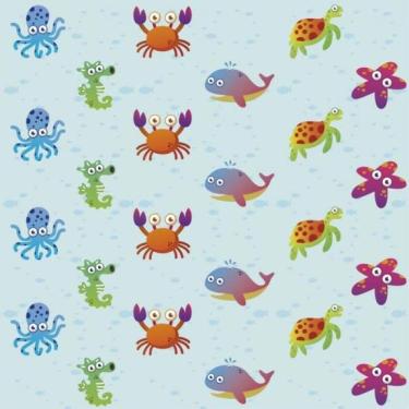 Imagem de Papel De Parede Infantil Fundo Do Mar Colorido