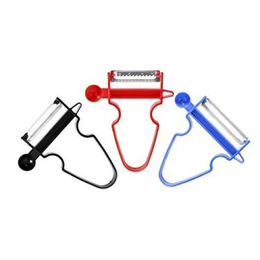 Imagem de 3 Peças Conjunto de descascador frutas e legumes multifuncional aço inoxidável Utensílio cozinha Prático portátil para descascar rapar fatiar pelar flavedo moer
