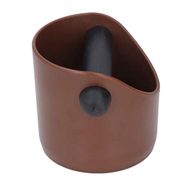 Imagem de Mingzhe Caixa de Batida de café de Borracha de Plástico Premium de 10 Cm Com Boca de Abertura Grande, Barra de Batida Destacável, Portátil, Lixeira de Moagem Antiderrapante para (Marrom)