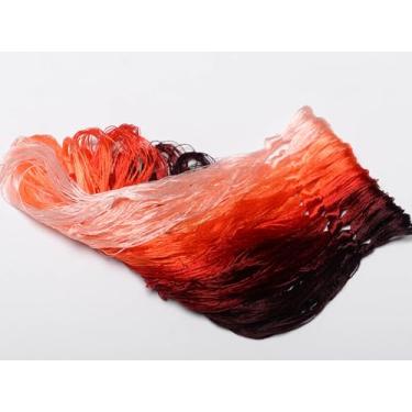 Imagem de RUSHIGUAN 100% pura natureza amoreira fio de seda acessório de joias flores artificiais ponto cruz bordado fio diy kits de costura 13 cores gradientes 22 m cada (3)