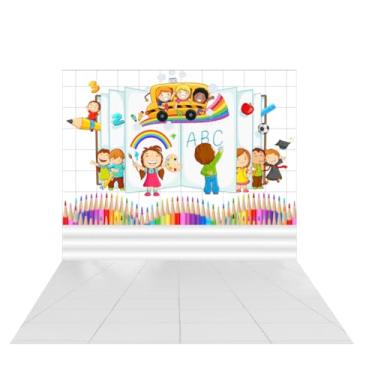 Imagem de Painel Fotográfico Cenário Volta as Aulas Tecido (FVAA0029, 1,50 x 2,20m)