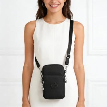 Imagem de Mini bolsa transversal feminina para celular carteira de pulso com alça ajustável pequena bolsa de ombro bolsa de viagem para uso diário