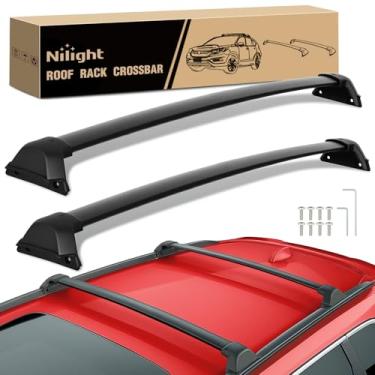 Imagem de Nilight Barras transversais de rack de teto compatíveis com Honda CR-V e híbrido 2023 2024 2025 com trilhos laterais de fábrica, barras transversais de alumínio ajustáveis com menos ruído do vento